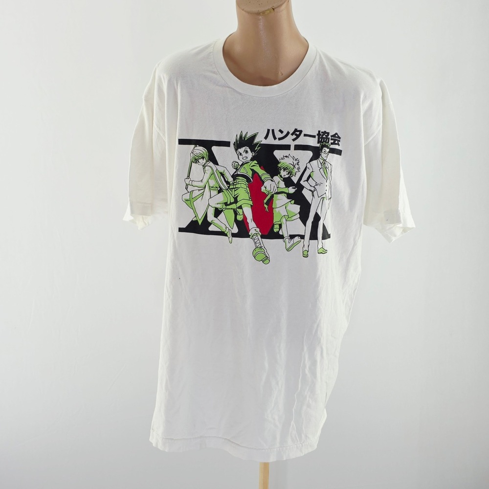 Hunter x Hunter Graphic T-Shirt Mens XL White Anime Gon Killua Manga Tee 5924